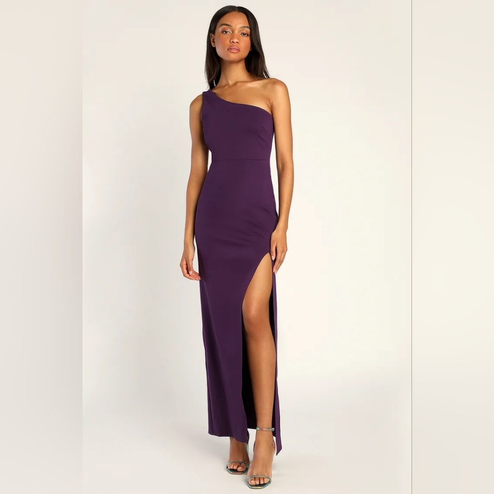 Lulu's Purple One-Shoulder Maxi Dress